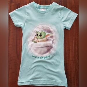 NWOT Mint Green "Cutest in the Galaxy" Baby Grogu Mandalorian Graphic - Size S
